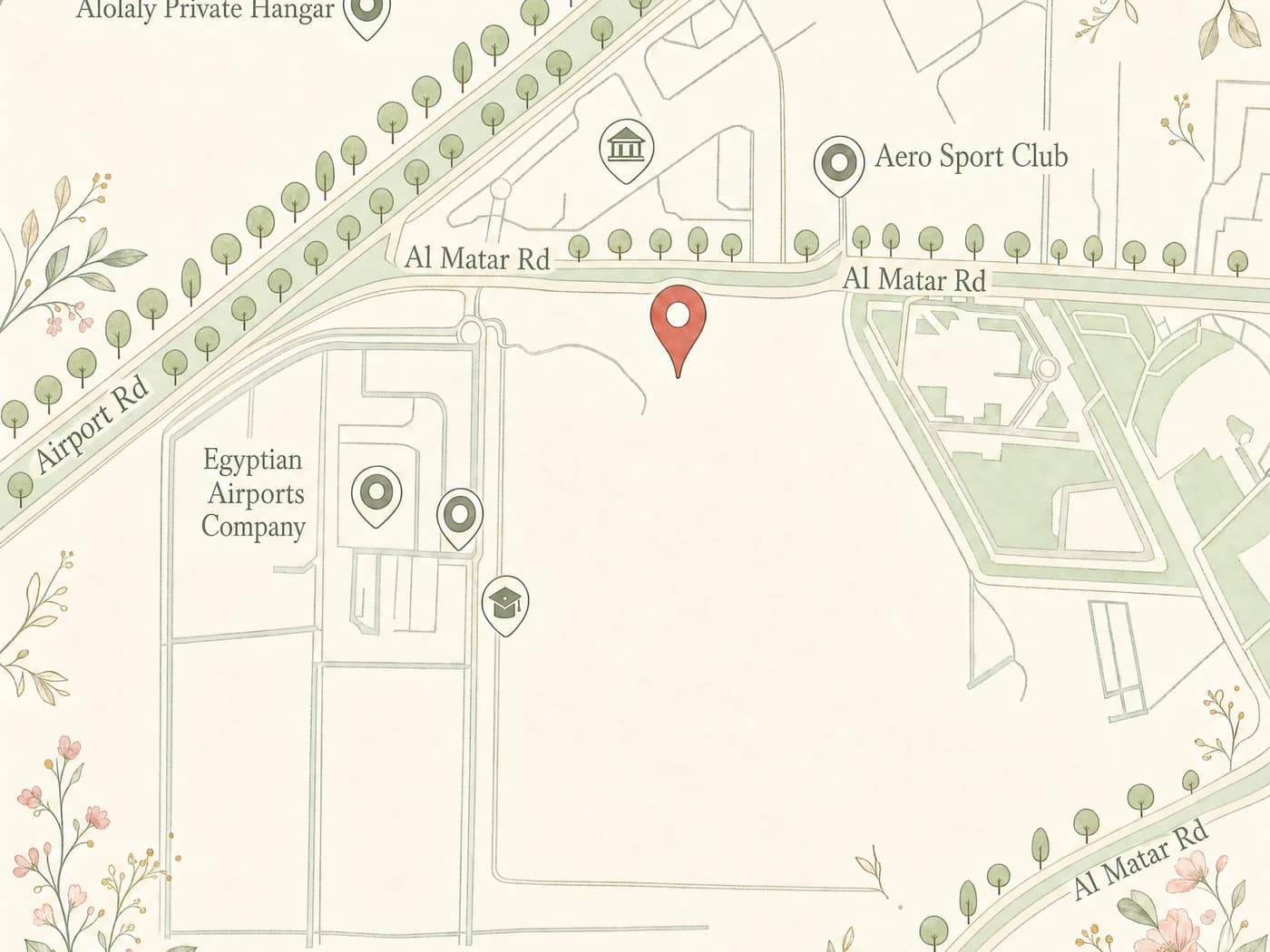 Map to Holy Hall, Aero Sports Club